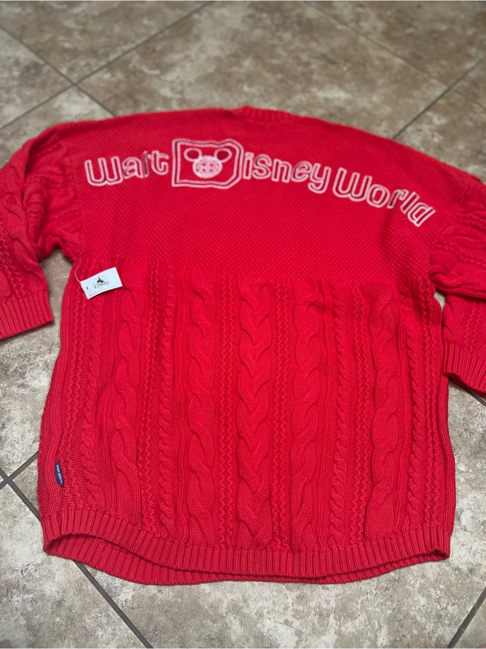 Disney Red Cable-Knit Walt Disney World Sweater Cardigan